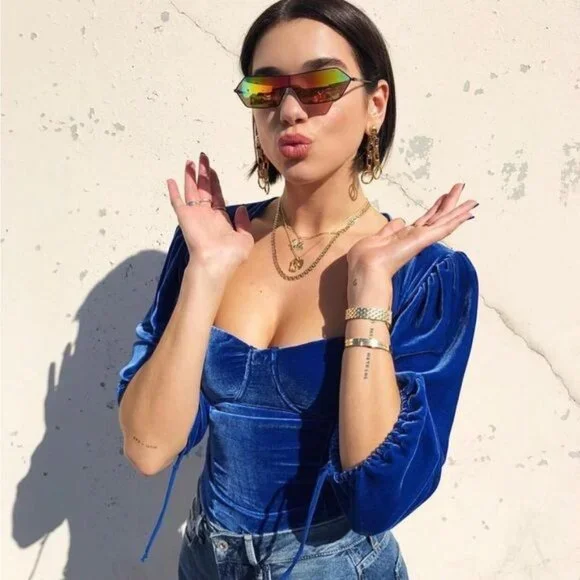 Poppy Lissiman RAZR Sunglasses in Red - Picture 3 of 6